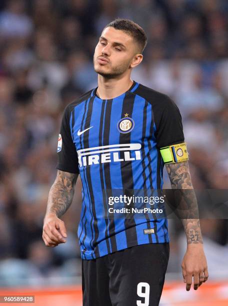 Mauro Icardi during the Italian Serie A football match between S.S. Lazio and F.C. Inter at the Olympic Stadium in Rome, on may 20, 2018.