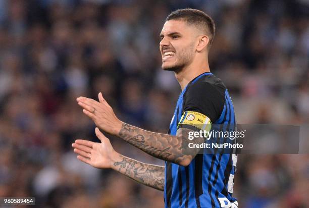 Mauro Icardi during the Italian Serie A football match between S.S. Lazio and F.C. Inter at the Olympic Stadium in Rome, on may 20, 2018.