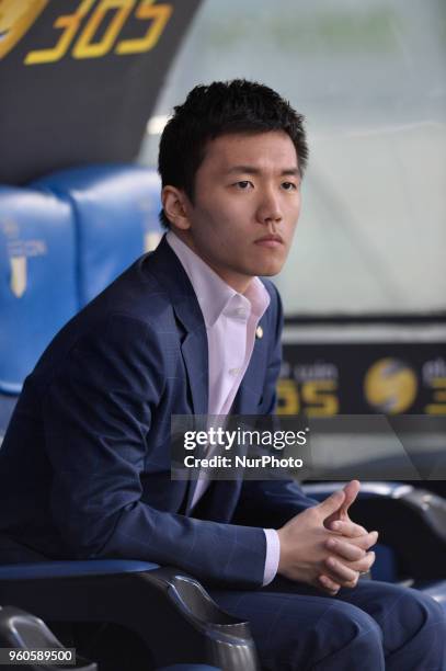 Steven Zhang during the Italian Serie A football match between S.S. Lazio and F.C. Inter at the Olympic Stadium in Rome, on may 20, 2018.