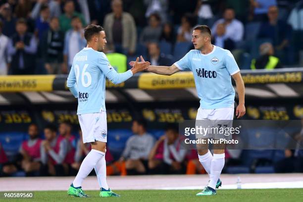 Lazio vs Fc Inter - Serie A Alessandro Murgia of Lazio and Adam Marusic of Lazio celebrating at Olimpico Stadium in Rome, Italy on May 20, 2018