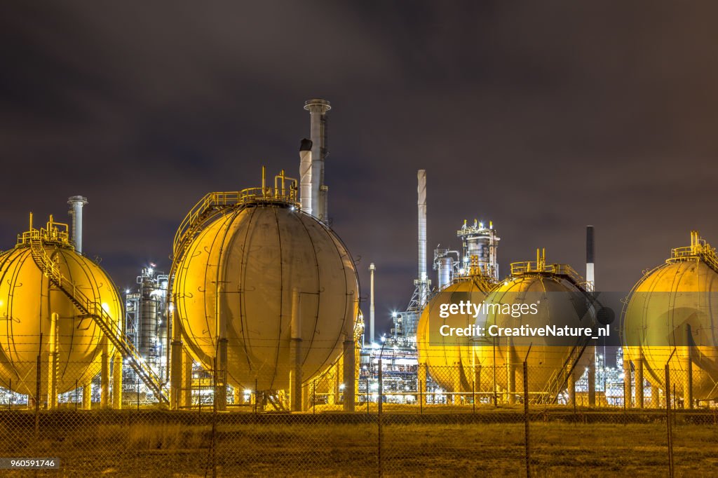 Liquid Natural Gas globe shape containers