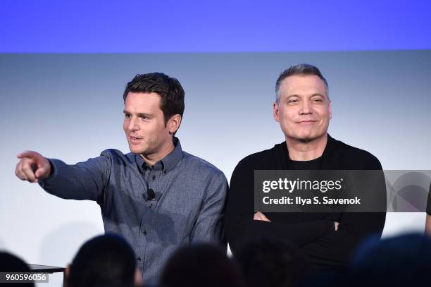 Actors Jonathan Groff and Holt McCallany speak onstage during "Get Your Mind Blown With the Cast of Mindhunter" on Day Two of the Vulture Festival...