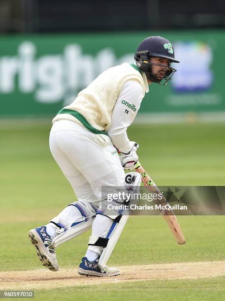 Tyrone Kane of Ireland during the fifth day of the international test cricket match between Ireland and Pakistan on May 15, 2018 in Malahide, Ireland.