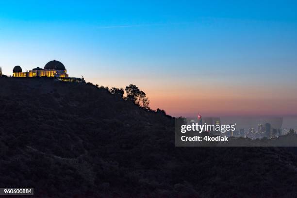 los angeles with dramatic morning light - griffith park stock pictures, royalty-free photos & images