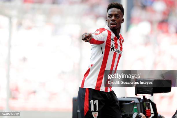 Inaki Williams of Athletic Bilbao during the La Liga Santander match between Athletic de Bilbao v Espanyol at the Estadio San Mames on May 20, 2018...