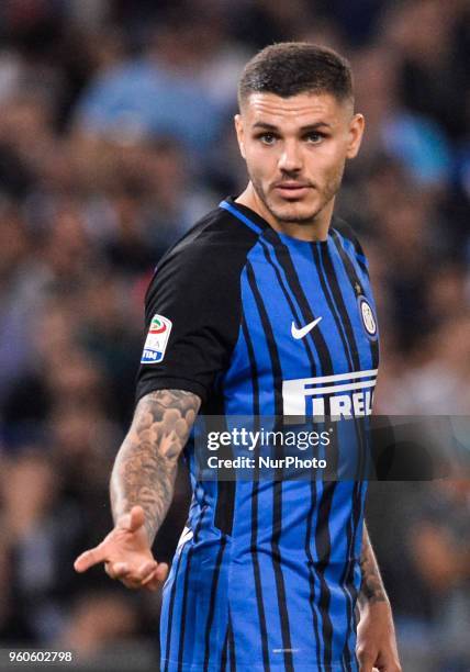 Mauro Icardi during the Italian Serie A football match between S.S. Lazio and F.C. Inter at the Olympic Stadium in Rome, on may 20, 2018.