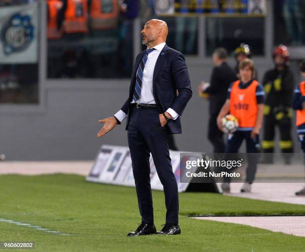 Luciano Spalletti during the Italian Serie A football match between S.S. Lazio and F.C. Inter at the Olympic Stadium in Rome, on may 20, 2018.