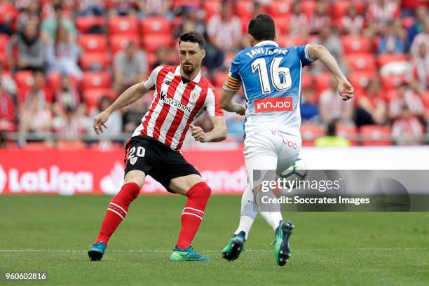 Kevin Rodrigues of Real Sociedad, Javi Lopez of Espanyol during the La Liga Santander match between Athletic de Bilbao v Espanyol at the Estadio San...