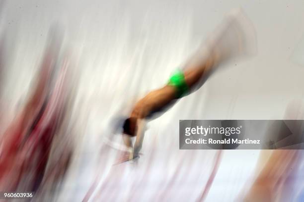 David Dinsmore competes in the Men's Platform Final during the 2018 USA Diving Senior National Championships at the Robson & Lindley Aquatics Center...
