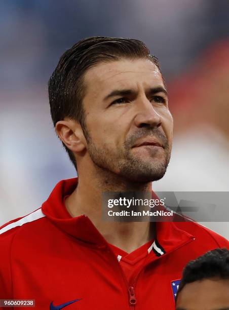 Gabi of Athletico Madrid on during the UEFA Europa League Final between Olympique de Marseille and Club Atletico de Madrid at Stade de Lyon on May...