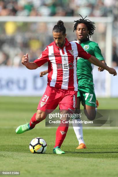 Aves defender Nelson Lenho from Portugal during the Portuguese Cup Final match between CD Aves and Sporting CP at Estadio Nacional on May 20, 2018 in...