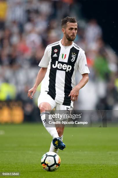 Miralem Pjanic of Juventus FC in action during the Serie A football match between Juventus FC and Hellas Verona FC. Juventus FC won 2-1 over Hellas...