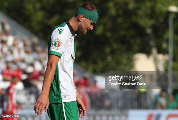 Sporting CP forward Bas Dost from Holland reaction after missing a goal opportunity during the Portuguese Cup Final match between Sporting CP and CD...