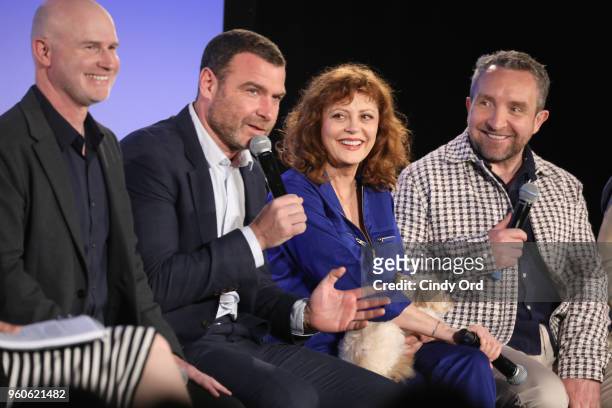 Director David Hollander, Liev Schreiber, Susan Sarandon and Eddie Marsan of Ray Donovan speak on "Fix This: Ray Donovan" during Day Two of the...