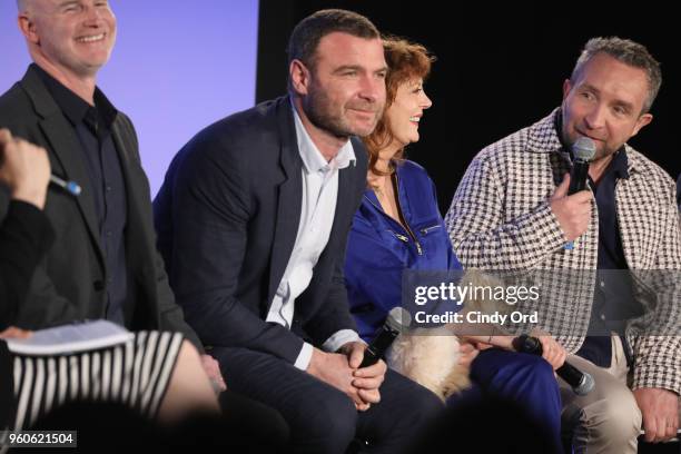 Director David Hollander, Liev Schreiber, Susan Sarandon and Eddie Marsan of Ray Donovan speak on "Fix This: Ray Donovan" during Day Two of the...