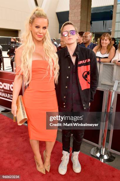 Internet personality Gigi Gorgeous and Nats Getty attend the 2018 Billboard Music Awards at MGM Grand Garden Arena on May 20, 2018 in Las Vegas,...