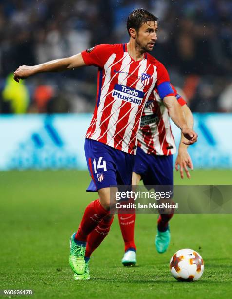 Gabi of Athletico Madrid controls the ball during the UEFA Europa League Final between Olympique de Marseille and Club Atletico de Madrid at Stade de...