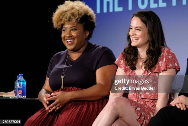 Ashley Nicole Black and Melinda Taub speak onstage during "In Conversation With Samantha Bee, The Full Frontal Team, and Rebecca Traister" on Day Two...