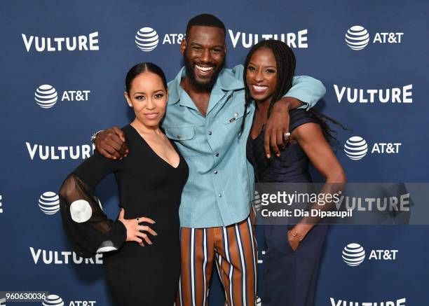 Dawn-Lyen Gardner, Kofi Siriboe and Rutina Wesley of Queen Sugar attend Day Two of the Vulture Festival Presented By AT&T at Milk Studios on May 20,...