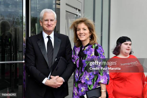 Edwin Schlossberg and Caroline Kennedy arrive at the John F. Kennedy Library for the annual JFK Profile in Courage Award on May 20, 2018 in Boston,...