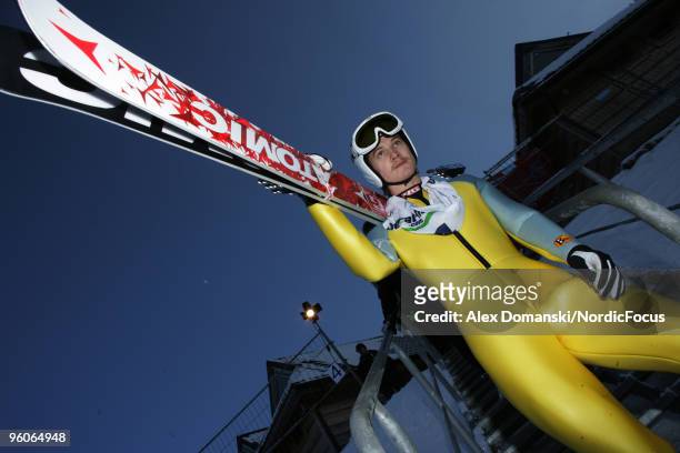 Tom Hilde of Norway looks on during the FIS Ski Jumping World Cup on January 23, 2010 in Zakopane, Poland.