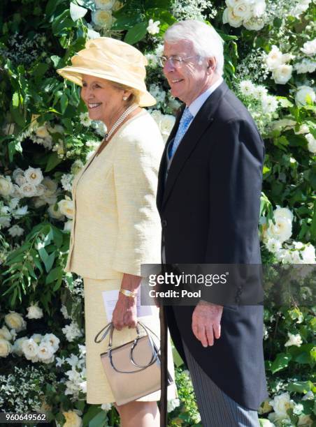 John Major and Norma Major attend the wedding of Prince Harry to Ms Meghan Markle at St George's Chapel, Windsor Castle on May 19, 2018 in Windsor,...