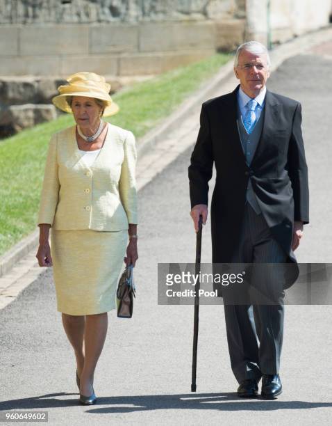 John Major and Norma Major attend the wedding of Prince Harry to Ms Meghan Markle at St George's Chapel, Windsor Castle on May 19, 2018 in Windsor,...