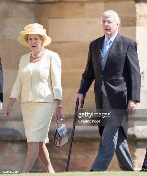 John Major and Norma Major attend the wedding of Prince Harry to Ms Meghan Markle at St George's Chapel, Windsor Castle on May 19, 2018 in Windsor,...