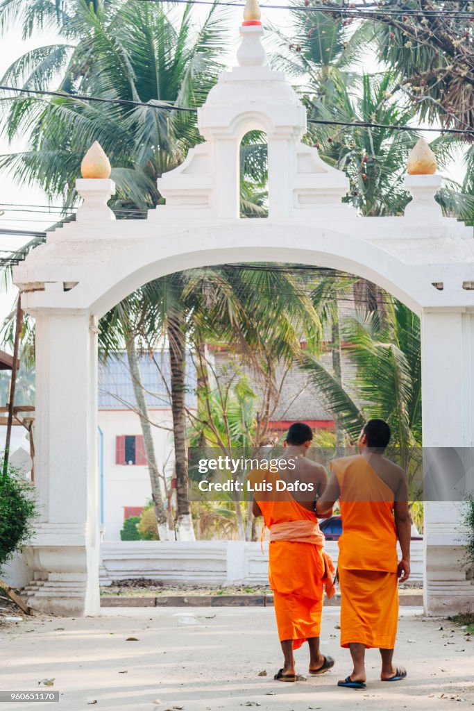 Laotian monks at Buddhist monastery