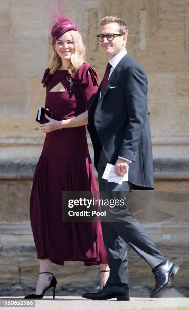 Gabriel Macht and Jacinda Barrett attend the wedding of Prince Harry to Ms Meghan Markle at St George's Chapel, Windsor Castle on May 19, 2018 in...