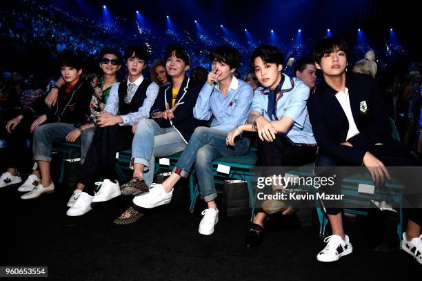 Musical group BTS attends the 2018 Billboard Music Awards at MGM Grand Garden Arena on May 20, 2018 in Las Vegas, Nevada.