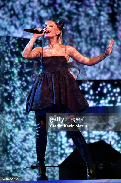 Recording artist Ariana Grande performs onstage at the 2018 Billboard Music Awards at MGM Grand Garden Arena on May 20, 2018 in Las Vegas, Nevada.