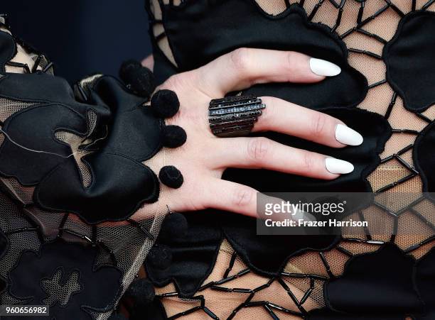 Recording artist Ashlee Simpson-Ross, ring, manicure, and fashion details, attends the 2018 Billboard Music Awards at MGM Grand Garden Arena on May...