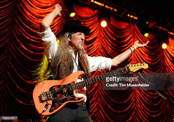 Patrick Simmons of The Doobie Brothers performs as part of the Tribute to the life of Norton Buffalo at the Fox Theatre on January 22, 2010 in...