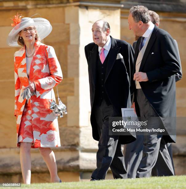 Serena Soames and Sir Nicholas Soames attend the wedding of Prince Harry to Ms Meghan Markle at St George's Chapel, Windsor Castle on May 19, 2018 in...