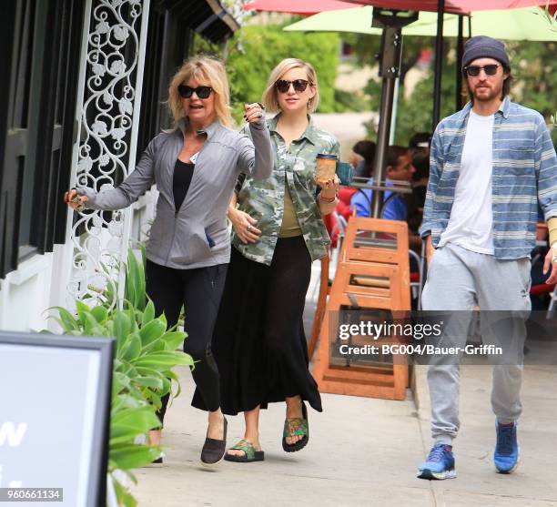 Goldie Hawn, Kate Hudson and Danny Fujikawa are seen on May 20, 2018 in Los Angeles, California.