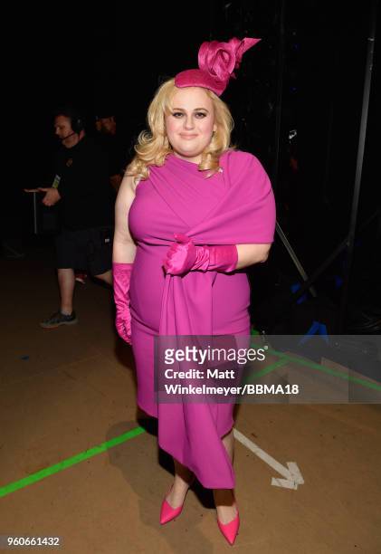 Actor Rebel Wilson backstage at the 2018 Billboard Music Awards at MGM Grand Garden Arena on May 20, 2018 in Las Vegas, Nevada.