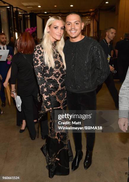 Recording artist Ashlee Simpson and Actor Evan Ross attend the 2018 Billboard Music Awards at MGM Grand Garden Arena on May 20, 2018 in Las Vegas,...