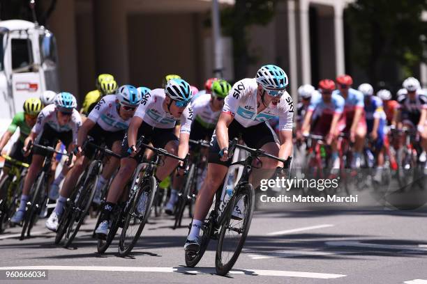Ian Stannard of Great Britain and Team Sky leads the peloton during stage seven of the 13th Amgen Tour of California, a 143km stage in Sacramento on...