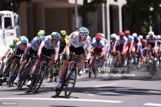 Ian Stannard of Great Britain and Team Sky leads the peloton during stage seven of the 13th Amgen Tour of California, a 143km stage in Sacramento on...