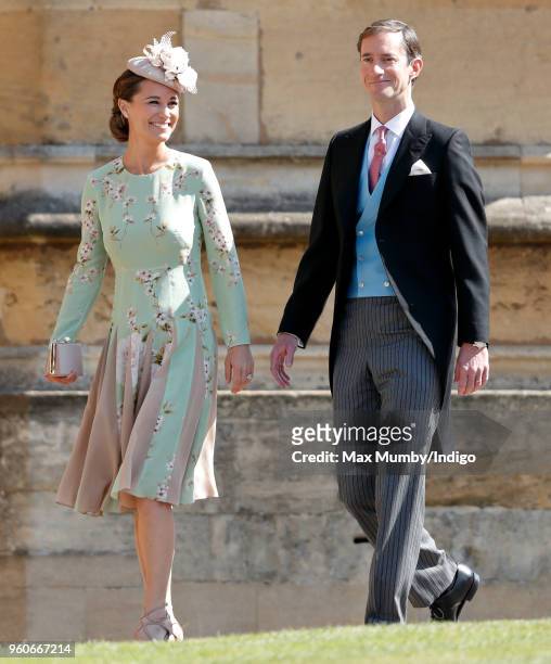 Pippa Middleton and James Matthews attend the wedding of Prince Harry to Ms Meghan Markle at St George's Chapel, Windsor Castle on May 19, 2018 in...
