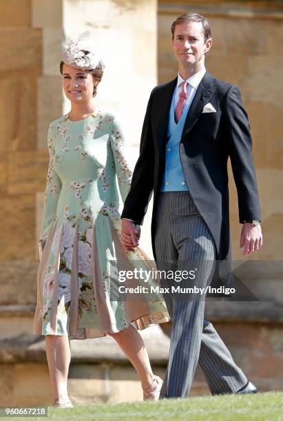 Pippa Middleton and James Matthews attend the wedding of Prince Harry to Ms Meghan Markle at St George's Chapel, Windsor Castle on May 19, 2018 in...