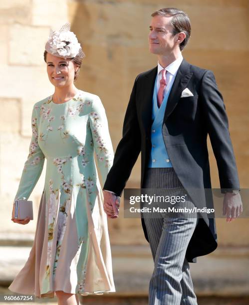 Pippa Middleton and James Matthews attend the wedding of Prince Harry to Ms Meghan Markle at St George's Chapel, Windsor Castle on May 19, 2018 in...
