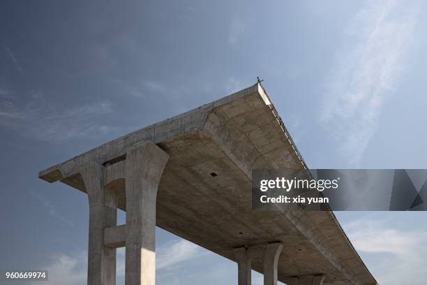 elevated road on construction - motorway roadworks stock pictures, royalty-free photos & images