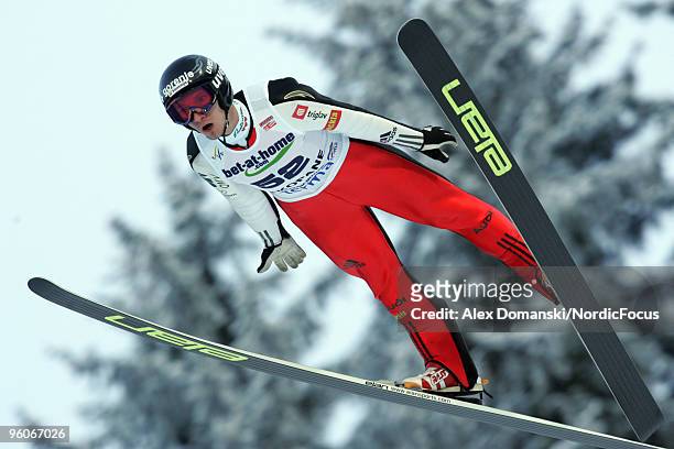 Robert Kranjec of Slovenia competes during the FIS Ski Jumping World Cup on January 23, 2010 in Zakopane, Poland.
