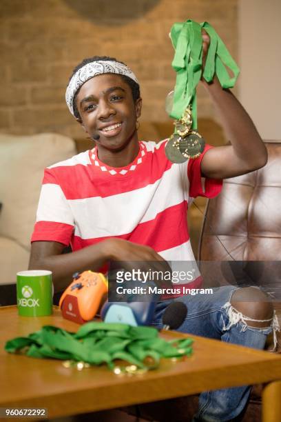 Xbox Game Pass Challenge featuring Caleb Mclaughlin holding his medals on May 20, 2018 in Atlanta, Georgia.