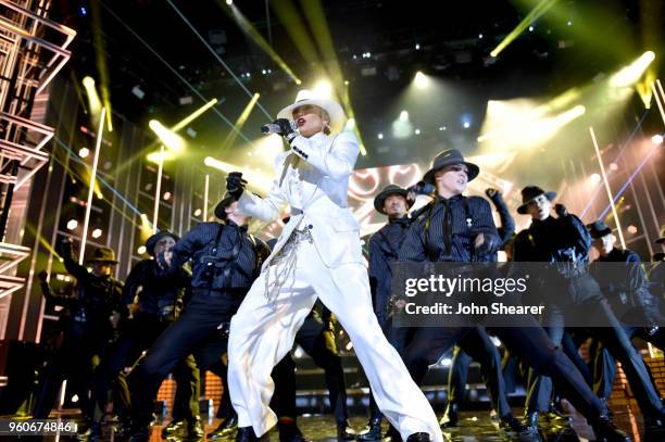Recording artist Jennifer Lopez performs onstage at the 2018 Billboard Music Awards at MGM Grand Garden Arena on May 20, 2018 in Las Vegas, Nevada.