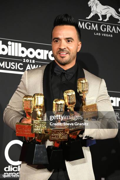 Recording artist Luis Fonsi, winner of Top Selling Song award, Top Streaming Song - Video award, Top Latin Song award, and Top Hot 100 Song award for...