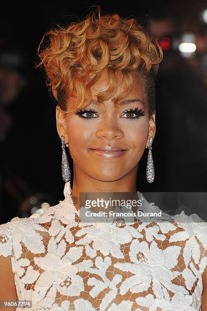 Rihanna attends the NRJ Music Awards 2010 at Palais des Festivals on January 23, 2010 in Cannes, France.