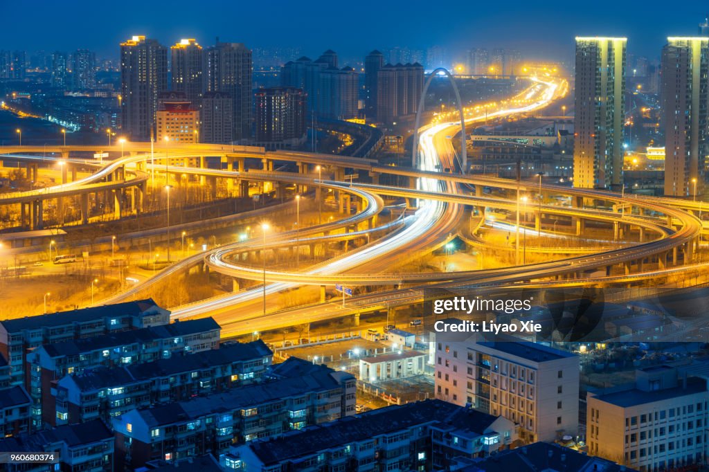 Overpass and residential building